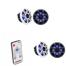 Kicker 51MSC84 - MSC 8-Inch Premium Marine 4-Ohm LED Coaxial System, 2 Pair...