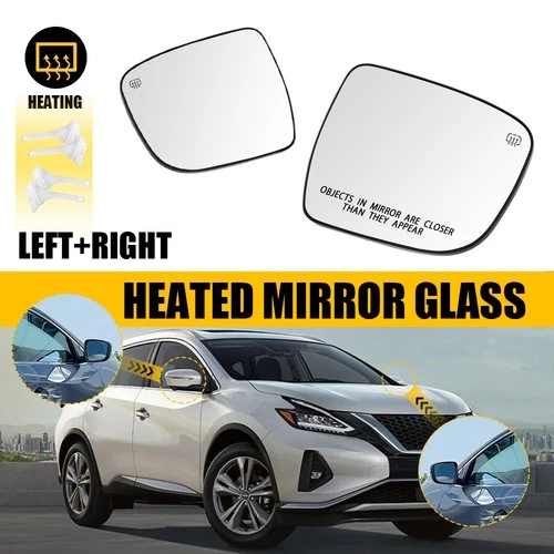 Exterior Heated Mirror Glass w/ Backing Plate Driver Passenger Side for Rogue S