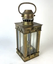 Vintage British Make Brass  Ship Lantern 1930’s Nautical Rustic Oil Lamp