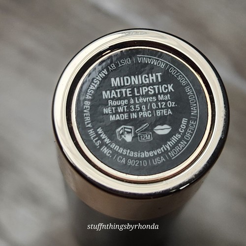 Anastasia Beverly Hills Matte Lipstick MIDNIGHT Black Lips Makeup Halloween - Picture 2 of 4
