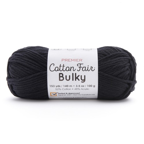 3er Pack - Premier Cotton Fair Sperrgarn - Schwarz - 2081-19