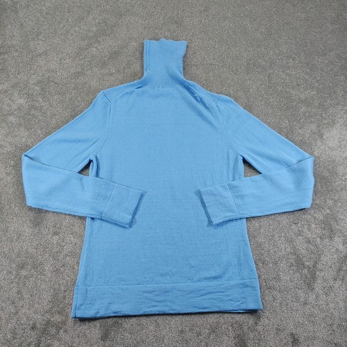 Gap Jumper Womens Large Blue Italian Merino Wool Turtleneck Minimalist Light - Picture 2 of 8