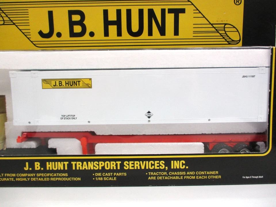 K-LINE - JB HUNT - COE SEMI TRUCK / 48' CONTAINER / TRAILER - 1/48 DIECAST - Image 4 of 4