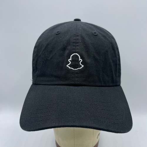 Snapchat Mütze Erwachsene Strapback schwarz bestickt Baseball Dad Cap Ghost Logo Swag - Bild 1 von 9