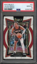 2024-25 Panini Select JALEN GREEN #47 White Prizm /149 Rockets PSA 10
