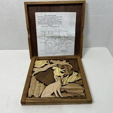 "Cat Lovers Puzzle" Wooden Puzzle In Box-Creative Craftshouse USA 7"×7"