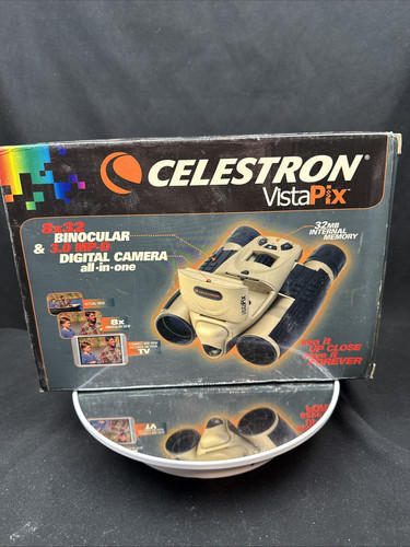 Celestron VistaPix 8x32 3.0 MP Digital Camera Binoculars w/ LCD Screen SD Slot - Picture 1 of 24