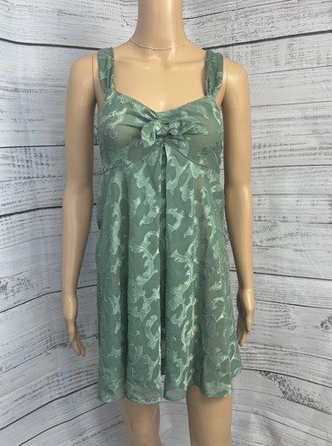 Victoria’s Secret VTG Sheer Green Lace Babydoll Nightgown M Romantic Lingerie - Picture 2 of 14