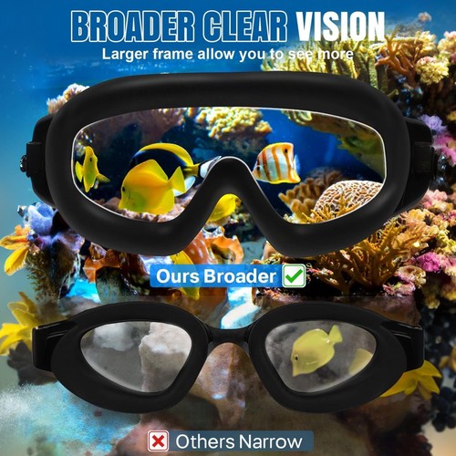 Adult Swimming Goggles Adjustable Anti-Fog Glasses Diving Underwater Protection - Picture 10 of 16