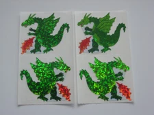 Rare Hambly Prismatic Fire Breathing Dragon Stickers . FOUR Modules!
