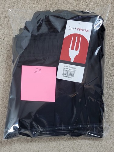 CHEF WORKS DRAWSTRING PANTS BLACK NBBP-000 5XL NWT - Picture 9 of 9