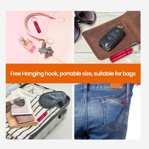 (3er Pack), Klein Tragbar Pillen Organizer Etui Schlüsselanhänger Metall Tasche Pillenhalter Ke - Bild 6 von 6