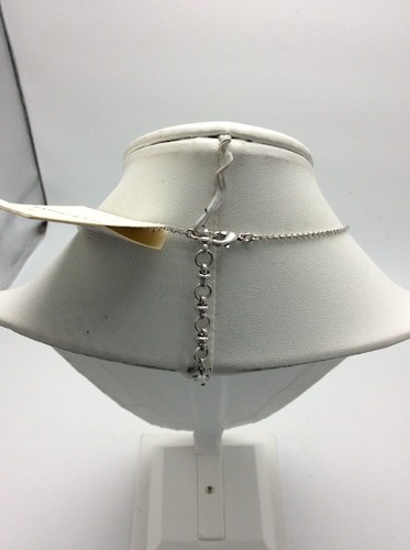 $49.50 Lucky Brand silver tone statement necklace Circle oval with fringe D3 - Afbeelding 5 van 7