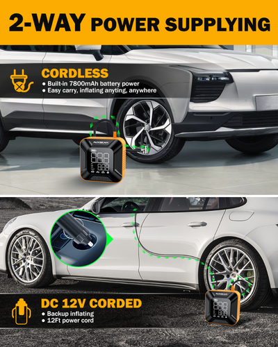 Car Tire Inflator Cordless Digital USB Rechargeable Tire Air Compressor Pump 12V - Picture 2 of 12