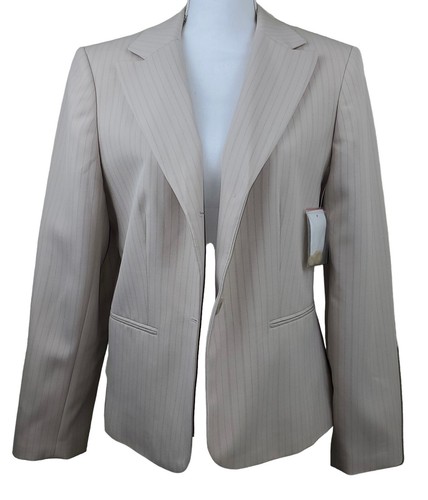 WORTHINGTON Women’s Beige Work Blazer Stretch 2 Button, Size 12 - NWT - Picture 2 of 18