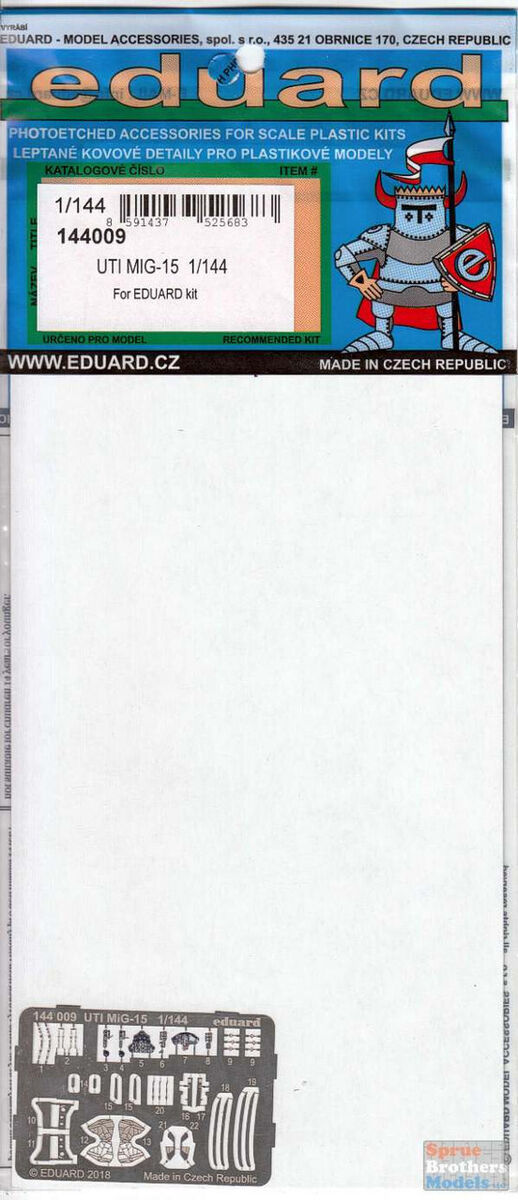 Eduard 1/144 Photoetch UTI MIG-15 for Eduard kit - 144009 Eduard 1/144 Photoetch UTI MIG-15 for Eduard kit - 144009