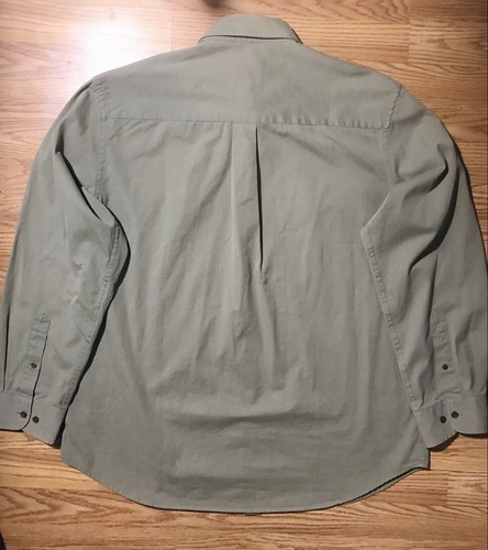 Consensus Mens Flannel Shirt XL Olive Green Button Up Brushed Cotton Canvas - Picture 2 of 11