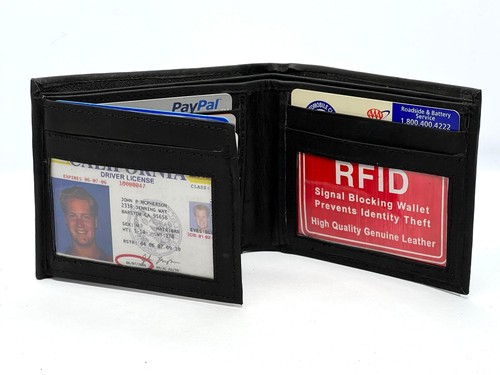 RFID Block Genuine Leather Men's European Bifold Wallet Center Flap - Bild 2 von 11