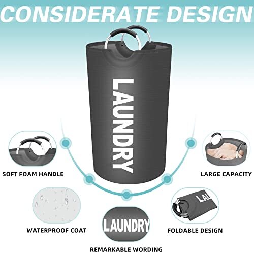 90L Large Laundry Basket Laundry Hamper Dirty Clothes Hamper for Laundry Coll... - Picture 4 of 7