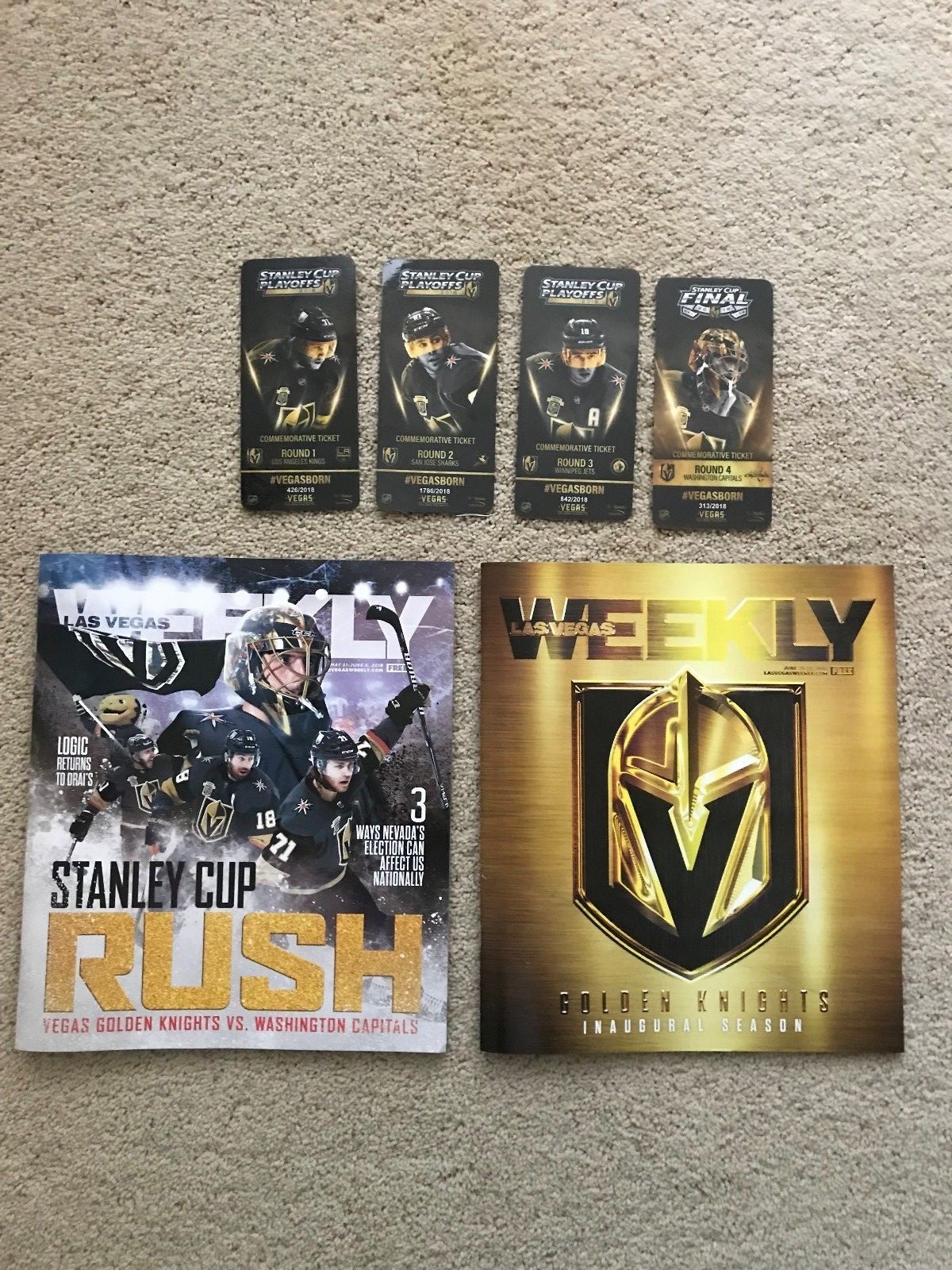 Stanley Cup Playoffs Vegas Golden Knights Commemorative Ticket Set 1-4-image