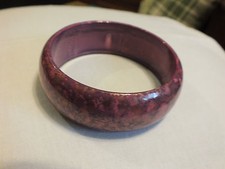 Beautiful Bangle Bracelet Marbled Pink  Black Plastic 1 Inch Wide NICE