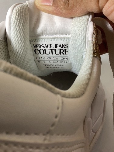 Versace Jeans Couture White Signature Fashion Sneakers Women’s Size 6, 7 MSRP450 - Picture 9 of 12