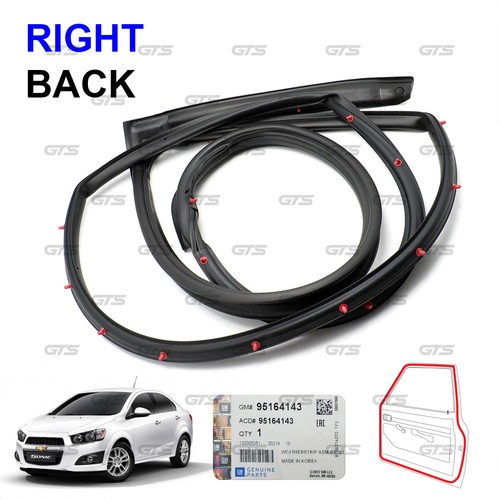 Fits Chevrolet Sonic Sedan 2012 '18 Rear Rh Door Rubber Seal Weatherstrip - Picture 4 of 10