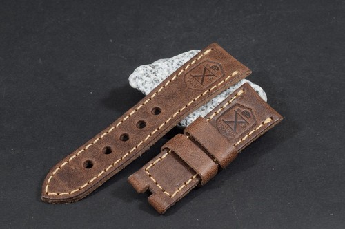 UHRENARMBAND 26/22 115/75 MM SOFTO I BRAUN - X ECHT LEDER F. PANERAI MASTRAP 432 - Bild 1 von 7