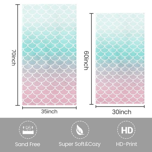 Fish Scale Print Extra Large Beach Towel Oversize Bath Towels Sandfree Absorbent - Picture 24 of 24