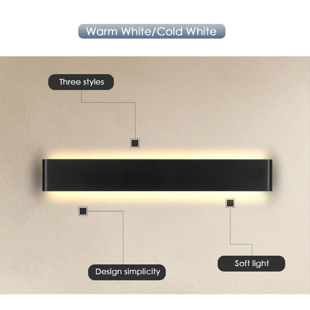 Black wall-mounted LED light UK