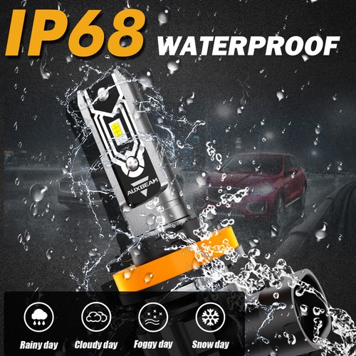 AUXBEAM H11 LED Headlight Low Beam Bulbs 6500K Super Bright White Wireless 1:1 - Picture 7 of 20