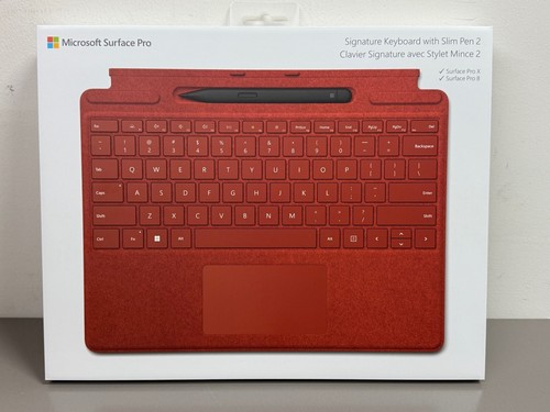 Clavier Microsoft Surface Pro 8 9 X Rouge Anglais Français Bilingue 8X6-00022 - Photo 2/5