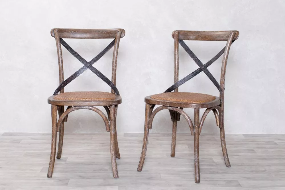 Wood cross on sale back dining chairs