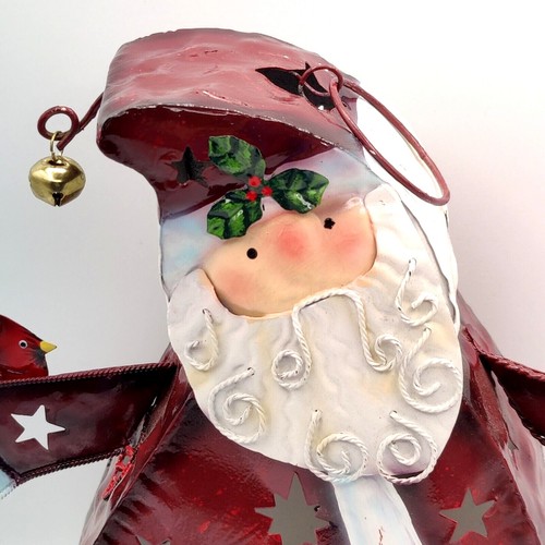 Figura de Papá Noel Candelabro de Navidad Metal Luz de Té Kohl's 10" Cardenal - Imagen 10 de 13