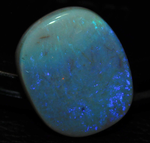 Blue Fire Australian Opal 17 Ct, 100% Natural Gemstone Cabochon 21x17x6 mm - Picture 3 of 6