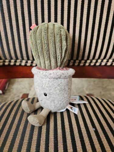Jellycat Amuseables Silly Succulent Barrel pianta di cactus 7,5” nuovo con etichette nuovo con etichette - Foto 2 di 4