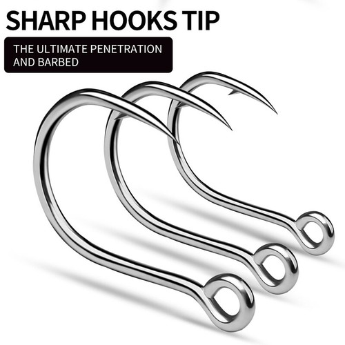 20-100PCS Inline Single Hooks Heavy Duty Replacement Fishing Hook for Lures Bait - Picture 4 of 13