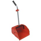 Harper Jumbo Dust Pan 14 in. Red Heavy-Duty Plastic Upright Handle Snap Locks