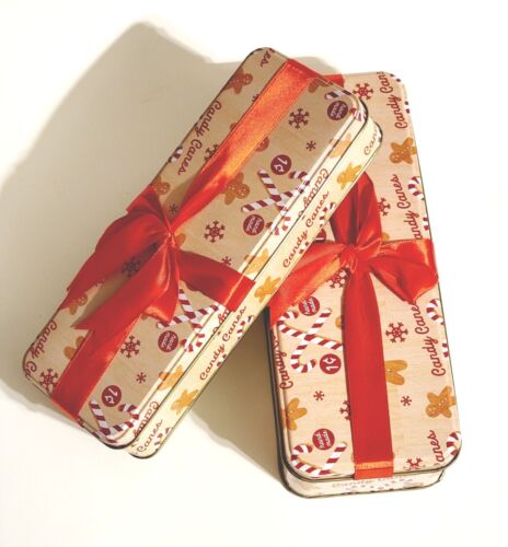 Juego de 2 Galletas de Navidad Caramelo Lata Caja de Regalo Plegado Rectangular Lata con Caramelo Rojo  - Imagen 1 de 13