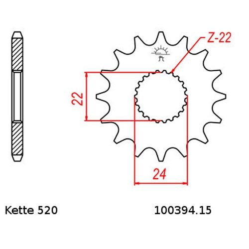 Chain Set Aprilia SX 125 17Kw 08-13 Chain DID 520 VX2 112 Open 15/45 - Picture 2 of 4
