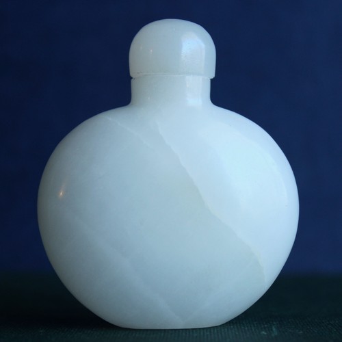 Vintage Chinese Snuff Bottle White Stone