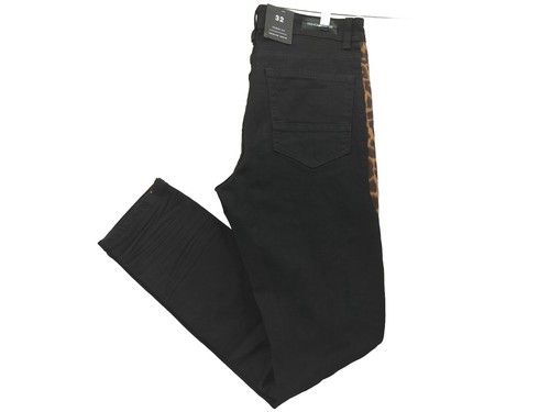 Fashion Nova Mens Jeans Size 32x30 Black Skinny Slim Leopard pattern - Picture 10 of 11