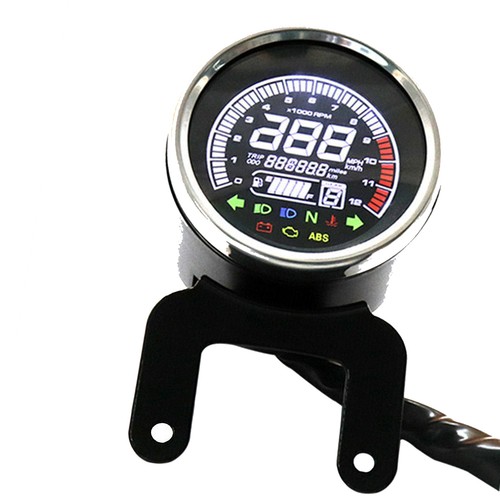 Digital LCD Motorcycle Odometer Speedometer Tachometer Gauge Meter Universal 12V - Picture 2 of 12