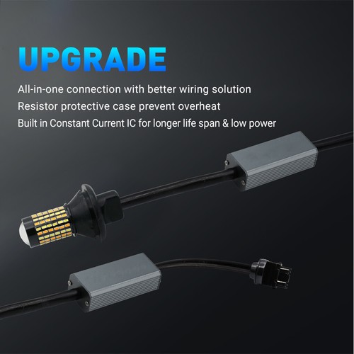 LED Turn Signal Parking Light Bulbs 3157 4157 3457 Canbus Error Free Amber White - Picture 8 of 11
