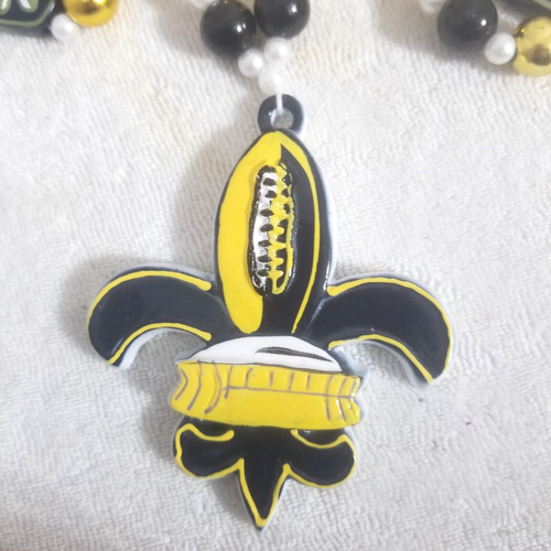 Karneval Karneval Perle 20" Heilige Fleur de Lis Halskette Nola Parade Überwurf - Bild 2 von 7