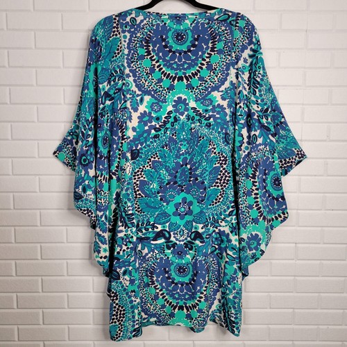 Trina Turk Graciela Dress Silk Paisley Floral Size M Angel Sleeves Boho Resort - Picture 3 of 11