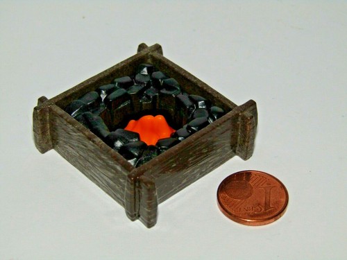 Playmobil miniatura legna da ardere fuoco roccia spiaggia fuoco - C64 - Foto 4 di 4