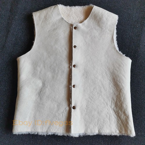 Women Mens Sheepskin genuine leather wool vest sheepskin wool Waistcoat S-4XL - Picture 3 of 26