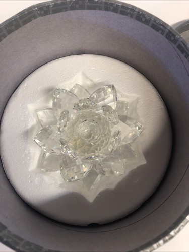Swarovski Kristall Seerose Kerzenhalter groß 7600 NR123 0000 Österreich mit Etui - Bild 6 von 7