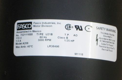Fasco A206 Furnace Inducer Motor for Lennox 7021-8473 7021-8983 - Picture 5 of 5